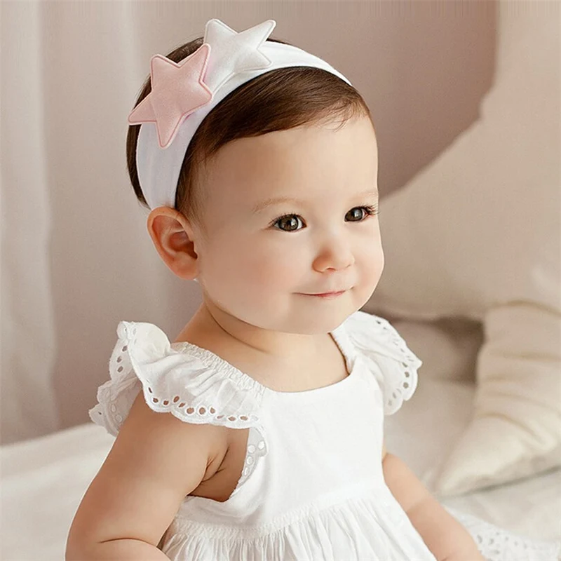 Baby Headband For Girls Lovely 2 Pink Stars Princess Beauty Forever Hair Haarband Hairpins Girl Accessories Child | Детская одежда и