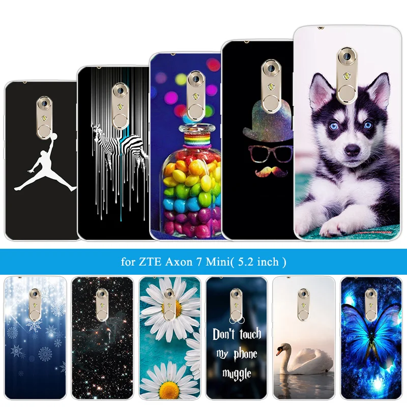 5 2 дюймовый чехол для ZTE Axon 7 Mini мягкий силиконовый телефона Fundas защитный Забавный