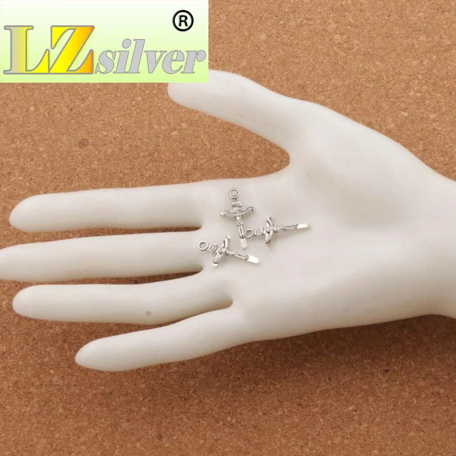 

IARI Jesus Crucifix Cross Charm Beads 11.7x22.3mm 200pcs zinc alloy Single Side Pendants Fashion Jewelry DIY L484