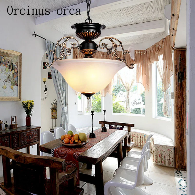 Европейская ретро железная люстра с одной головкой светодиодный потолочный
