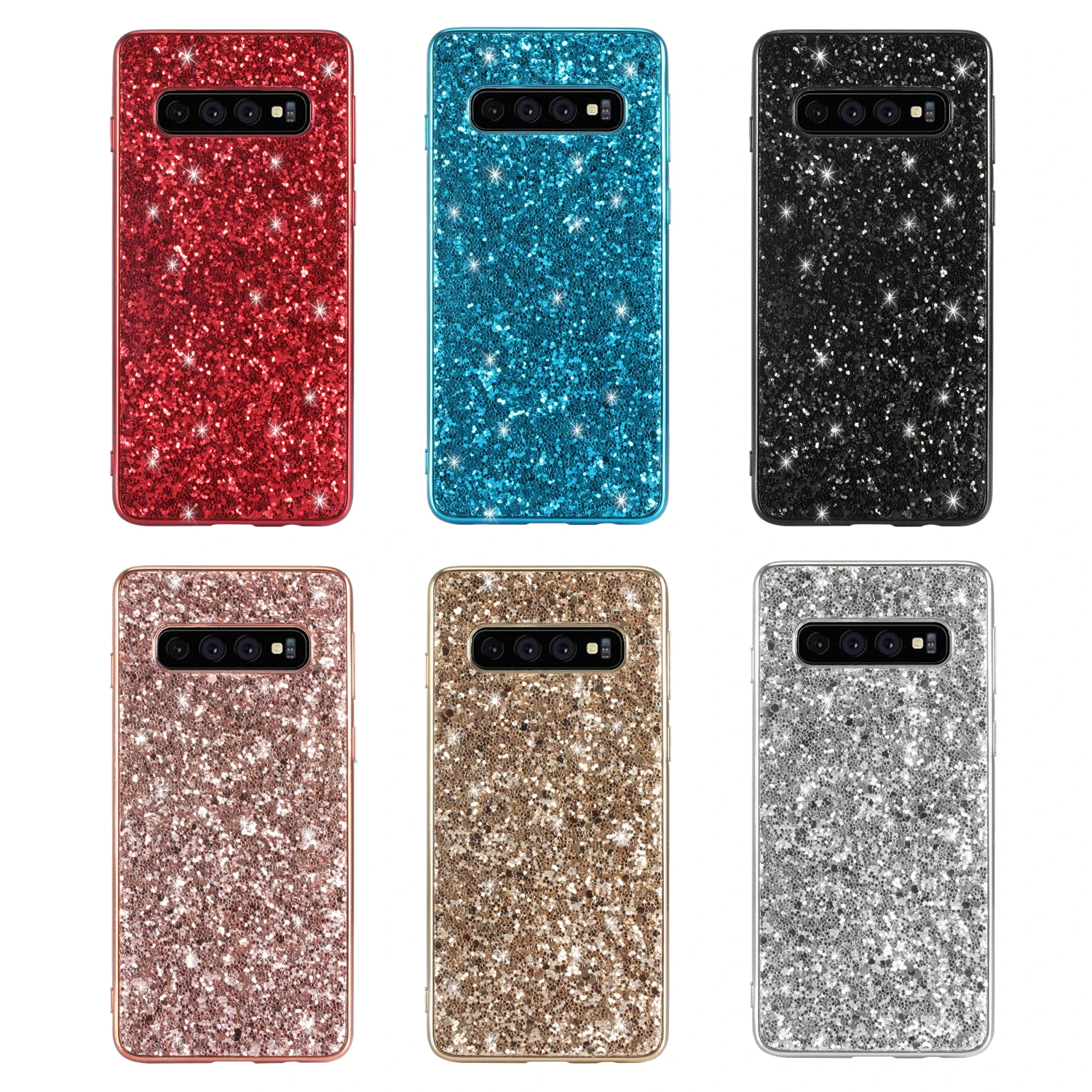 Блестящий чехол для Samsung Galaxy S10 Lite S9 S8 Plus S10E с блестками сверхпрочный защитный Note 9 8