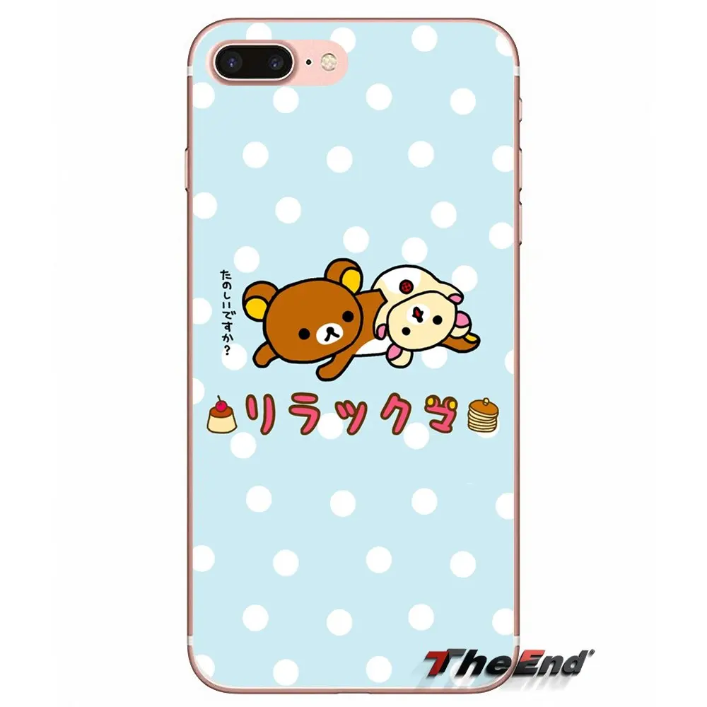 Для iPhone X 4 4S 5 5S 5C SE 6 6S 7 8 плюс samsung Galaxy J1 J3 J5 J7 A3 A5 2016 2017 Rilakkuma Кот Медведь Мягкий