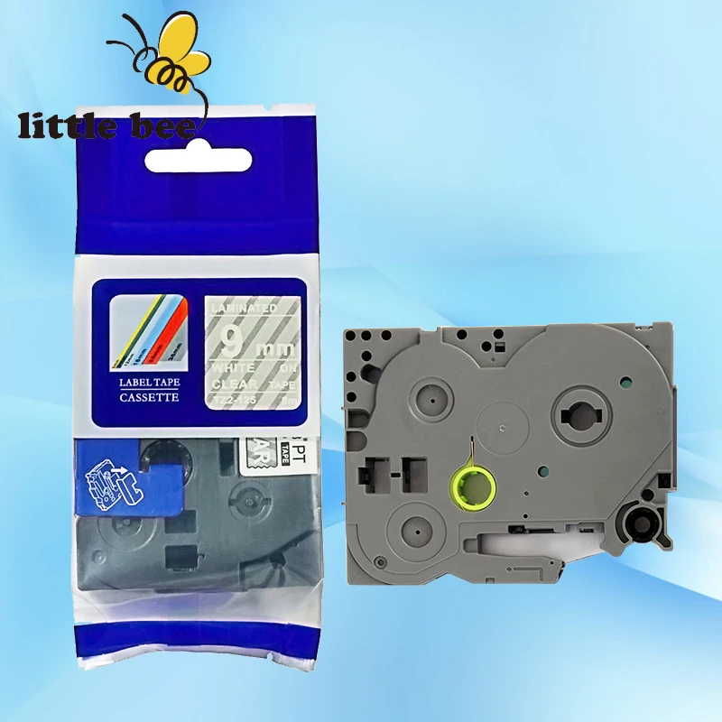 1 шт. 9 мм белый на прозрачной совместим с лентой Brother tze для p touch label 125 tze125|brother m tape|m