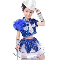 girl sequin jazz dance children modern dance costume fashion waltz dancing dress stage show dresses jazz costumes for girl