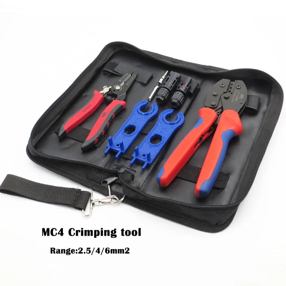 MC4 Crimping Kit LY-2546B MC4 обжимной инструмент MC4 T филиал MC4 разъем 30A 1000V для PV кабель 2,5/4/6mm2 Панели солнечные подключения гаечный ключ - Цвет: MC4 Crimping Kit