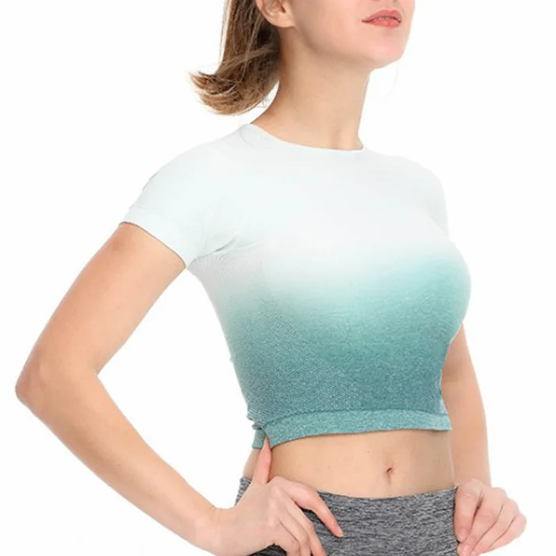 Спортивная женская спортивная рубашка топы для йоги новые летние рубашки