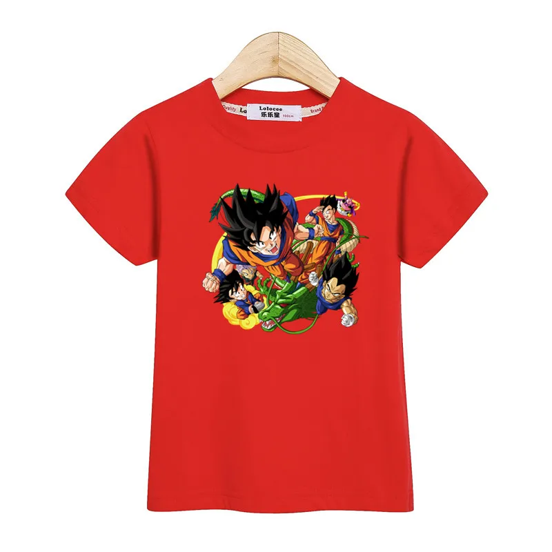 Новая футболка Goku Одежда для мальчиков популярная детская рубашка с Аниме
