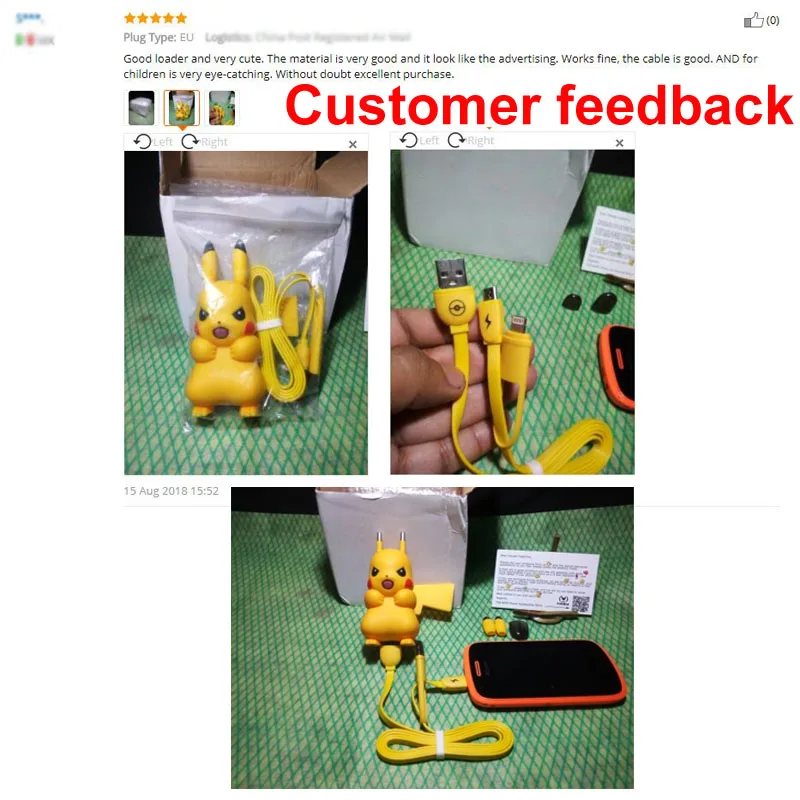 Kawaii пикачуэ дизайн Usb зарядное устройство для мобильного телефона настенное