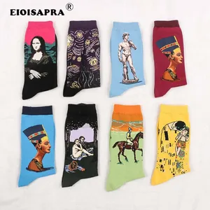 Носки EIOISAPRA, модные, потрясающие, с 3D принтом, в стиле Харадзюку, женские, мужские, забавные носки с принтом Ван Гога, Calcetines Mujer