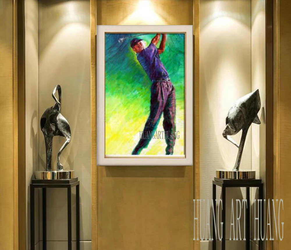 

hand made Brand painting Playing golf New Figures colorful abstract oil painting on canvas good for decorate hous