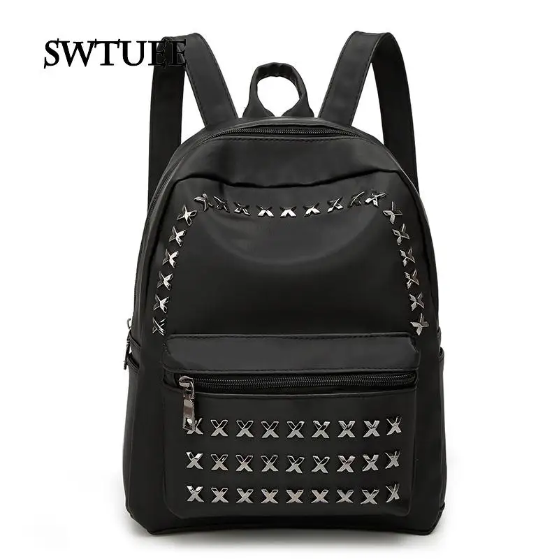 Новинка 2017 года Твердые заклепки Mochila Feminina пара подростки студент Школьные ранцы