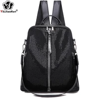 fashion sequin backpack female 2019 high quality nylon backpack women back pack large capacity school bags for teenage girls