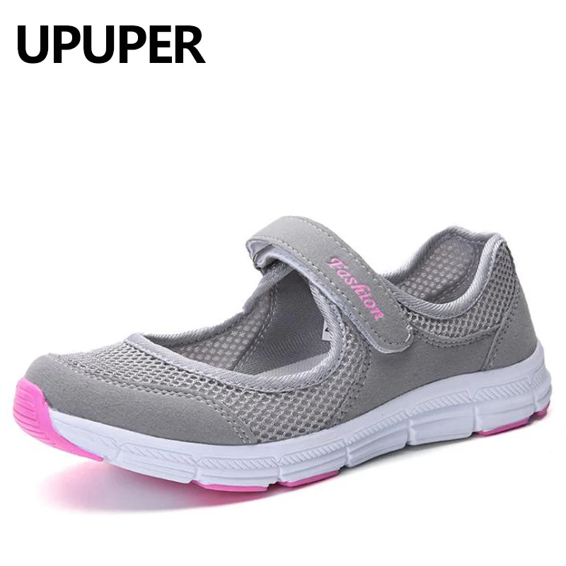 UPUPER Breathable Mesh Women Shoes Flats Platform Fashion Ladies Walking Female Outdoor Ultralight Sneakers For | Обувь