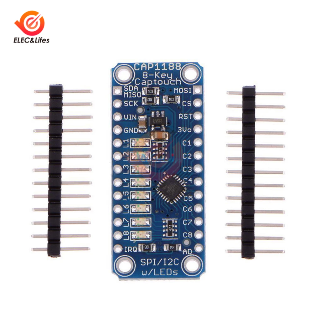 Емкостный сенсорный модуль CAP1188 с 8 кнопками SPI I2C сенсор Captouch со светодиодами