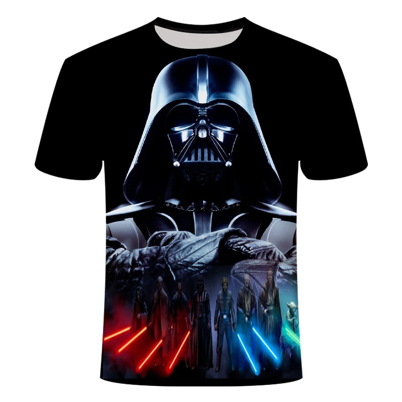 Новейшая футболка с 3D принтом Star Wars мужская и женская летняя коротким рукавом