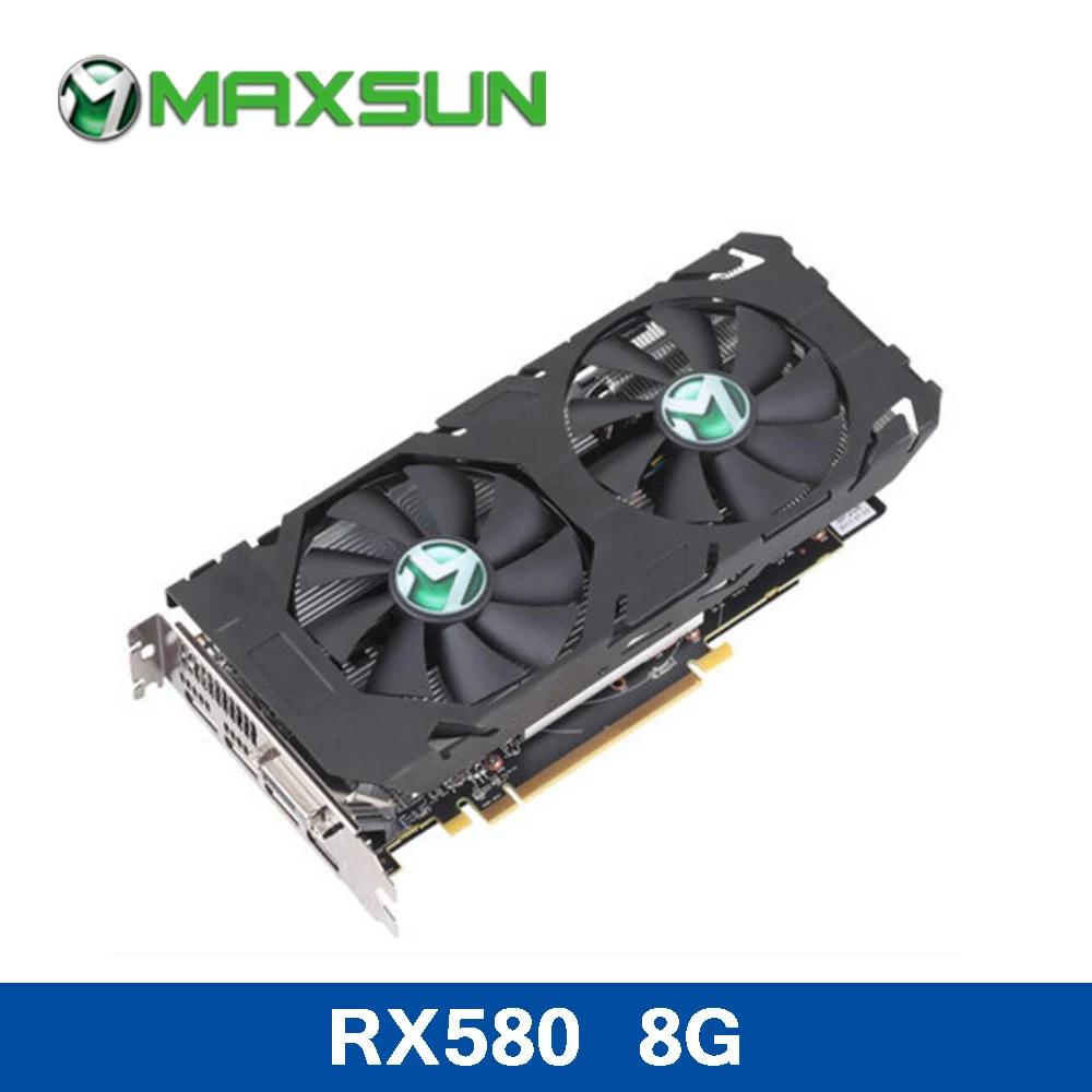 MAXSUN RX580 видео карты 1257 1340 мГц 8 ГБ GDDR5 185 Вт 8000 Графика HDMI + DP DVI для настольной