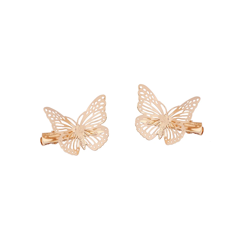 6pcs Women Butterfly Barrettes Metal Hair Three-dimensional Hollow Clips Bride Decoration Clip Retro Temperament elegant Hairpin |