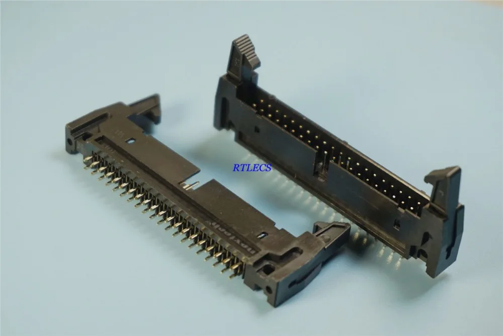200 pcs Ejector box header 2.54mm 40 Pin 2x20P 2.54x2.54mm vertical Male shrouded long latches straight DIP through hole mount |