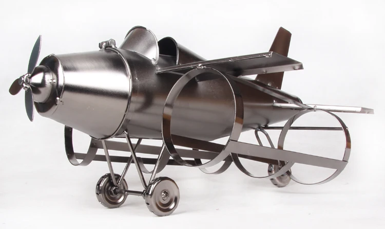 Креативная ручная работа железная модель самолета держатель бутылки вина