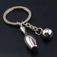 5 pcs cute bowling key chain for lovers sports ball key keychains diy key rings