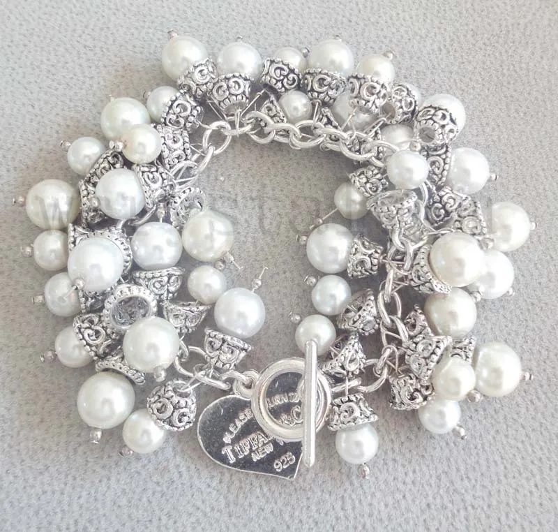 Белый Кремовый перламутровый браслет Очаровательная ссылка|mother of pearl bracelet|mother