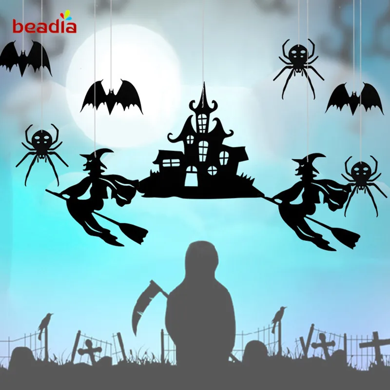 4M Halloween Prop Foil Balloons Bat Spider Web Pumpkin Bunting Banners Paper Garland Kids Party Supplies | Дом и сад