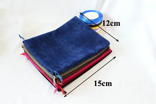 12x15 cm DOUBLE Sided Drawstring Velvet Bags For Jewellery Jewelry Pouches Christmas Packaging Gift Bag With Flannel Ribbon | Украшения и