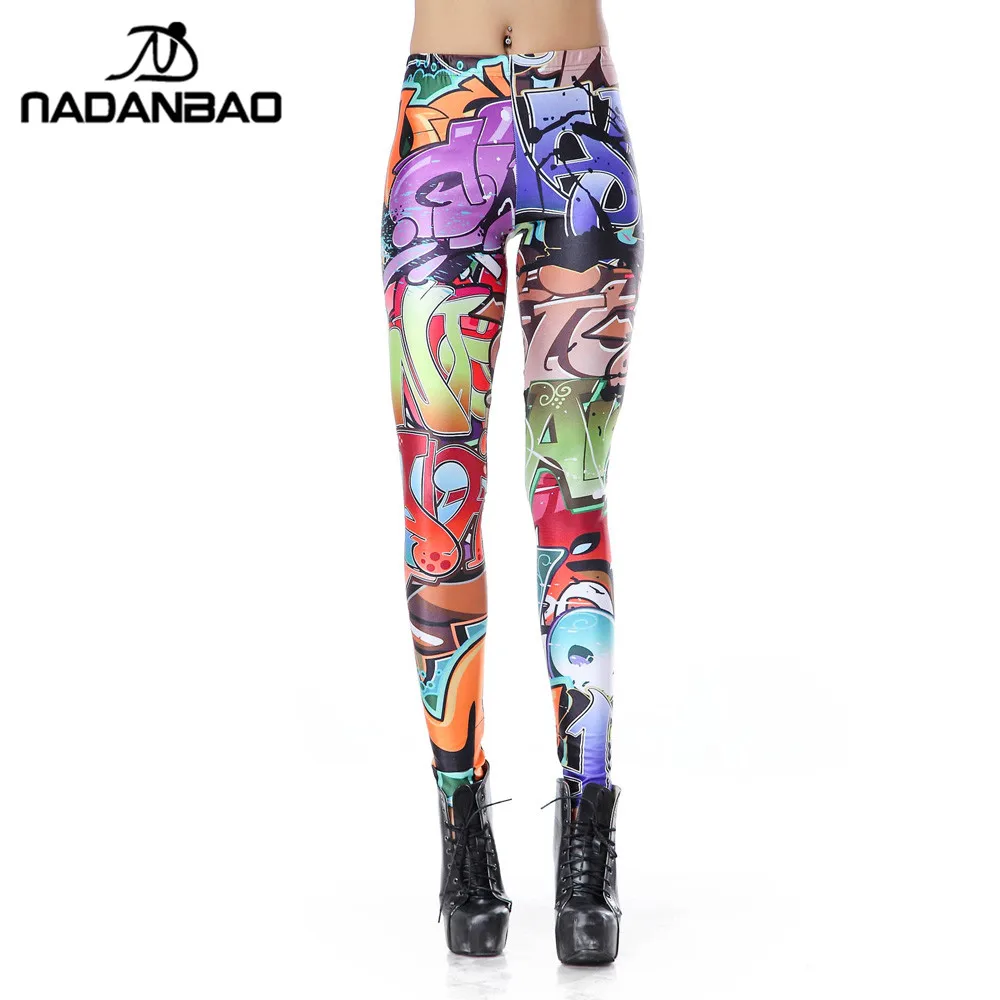 Женские эластичные леггинсы с принтом в виде граффити|women fashion leggings|women leggingsdesign