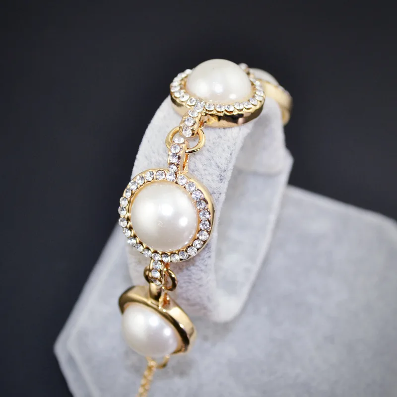 Korean New femme Simple elegant crystal pearl goddess temperament girls bracelet for women fashion jewelry wholesale FSB517 | Украшения и