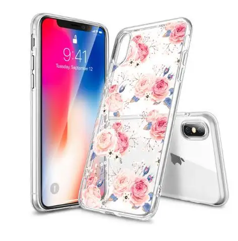 Чехол для телефона с цветочным принтом прозрачный ТПУ чехол рисунком iPhone 5 5s X XS XR