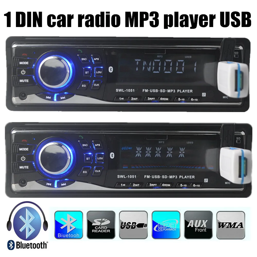 Бесплатная доставка 1 Din Автомобильный Радио MP3-плеер Стерео аудио в тире FM Aux вход