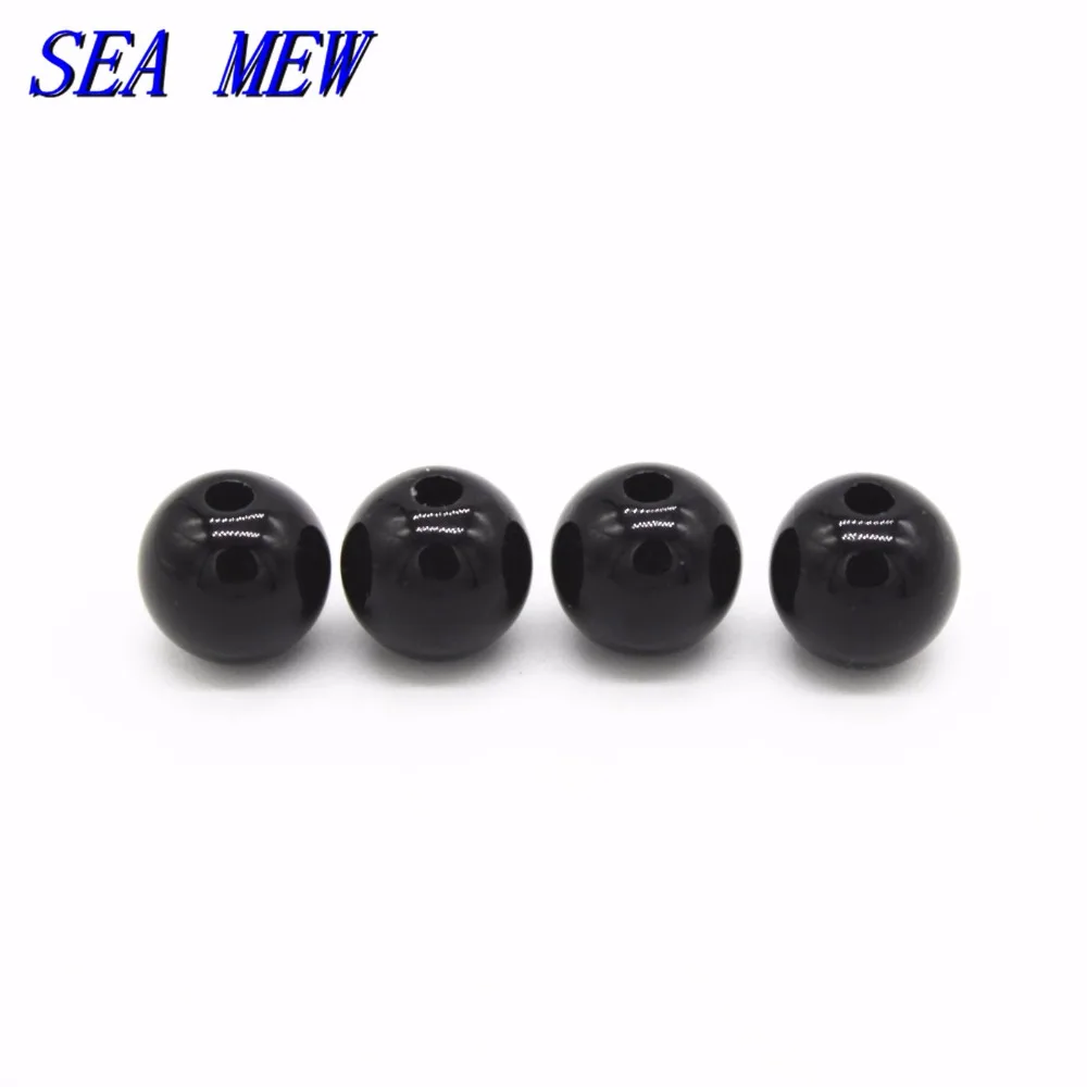 

10 мм Гладкие Черные круглые зеркальные бусины с отверстием 2 мм для самостоятельного изготовления браслетов, ожерелий, ювелирных изделий 100 ...