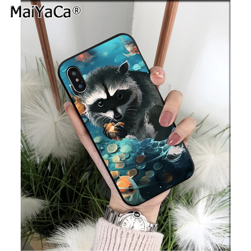 A11 MaiYaCa животное енот лиса высокое качество чехол для телефона iPhone X XS MAX 6 6S 7 7plus 8 8Plus 5 5S XR - Цвет: A11