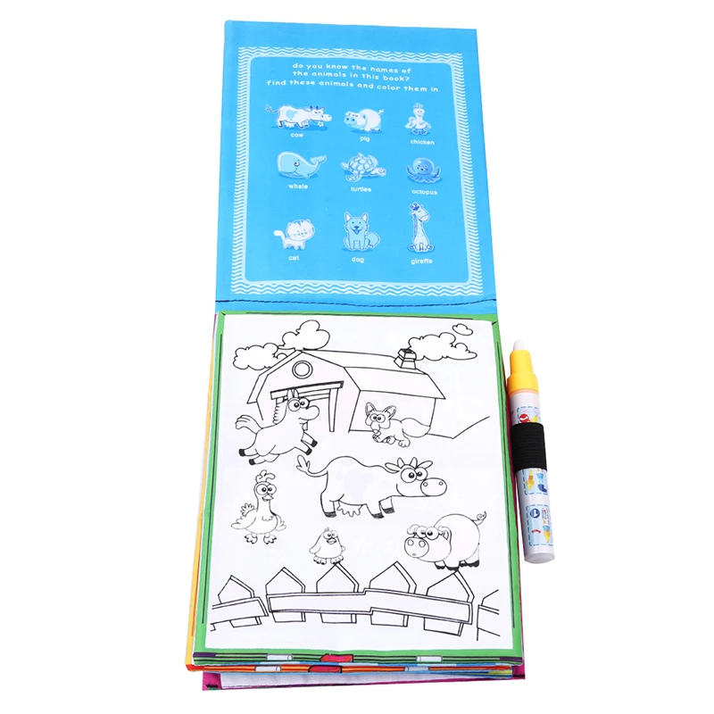  Раскраска Волшебная книга воды рисования Doodle Magic Pen Картина доска Juguetes для детей