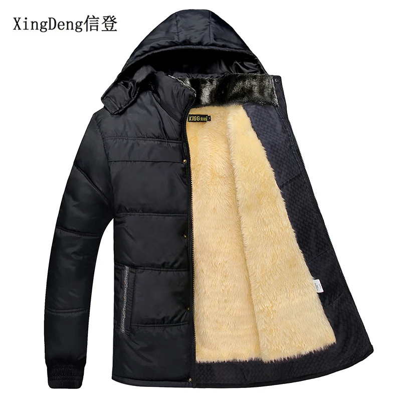 XingDeng 2018 New Hooded Casual warm fashion Jackets windcheater Sporting Mens thick 80s top Coat zipper clothes plus 3xl | Мужская