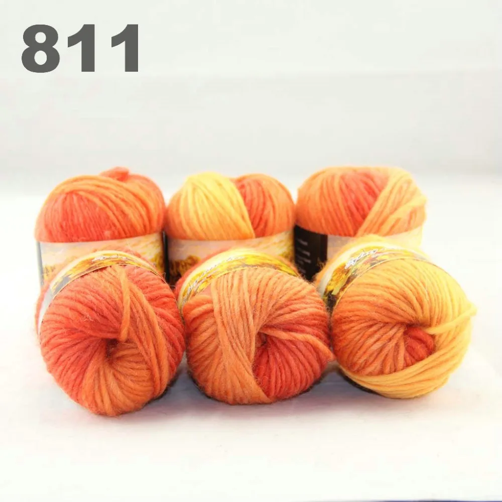 

6x50gr Skeins NEW Chunky Hand Coarse Knitting Scores wool yarn 811