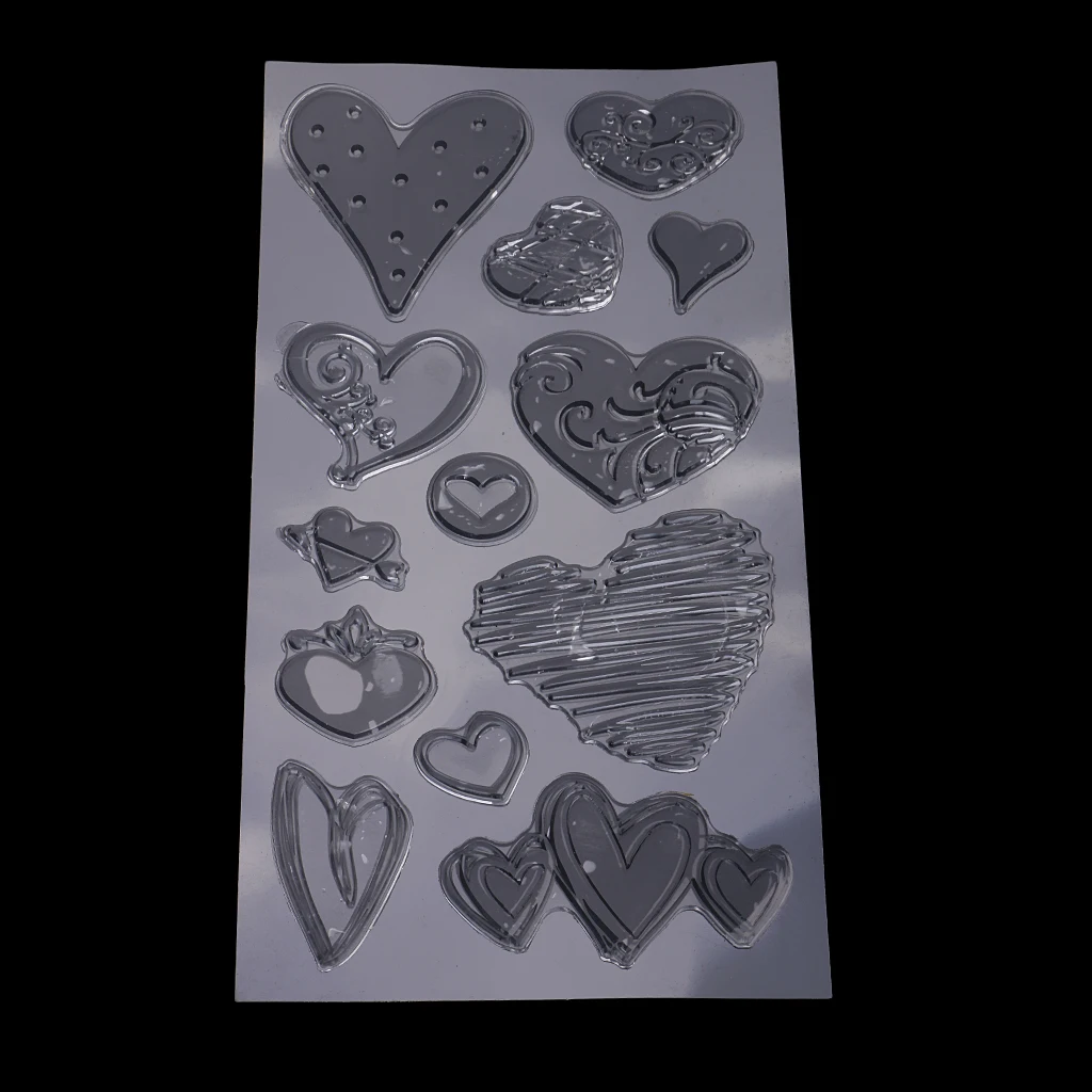 Love Heart Silicone Clear Rubber Stamp Seal for Scrapbook, Diary, Photo Album, Christmas Xmas Card Making, DIY Craft