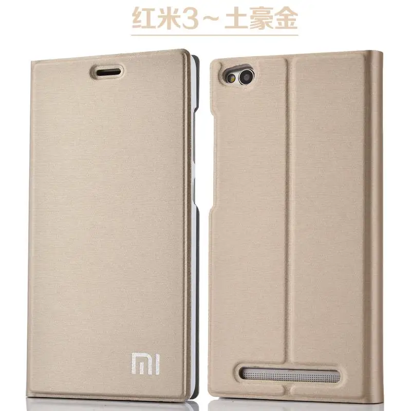 Новое поступление для Xiaomi Redmi 3/3 S/3X, роскошный тонкий стильный кожаный чехол-книжка для Xiaomi Redmi 3s Redmi 3x Redmi 3, чехол-сумка - Цвет: Gold for RM3