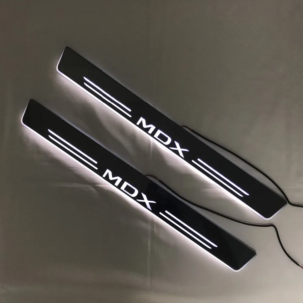 RQXR led движущиеся двери потертости для Acura mdx динамический порог пластина плоская подкладка наложения потока/натюрморт света, 2 шт
