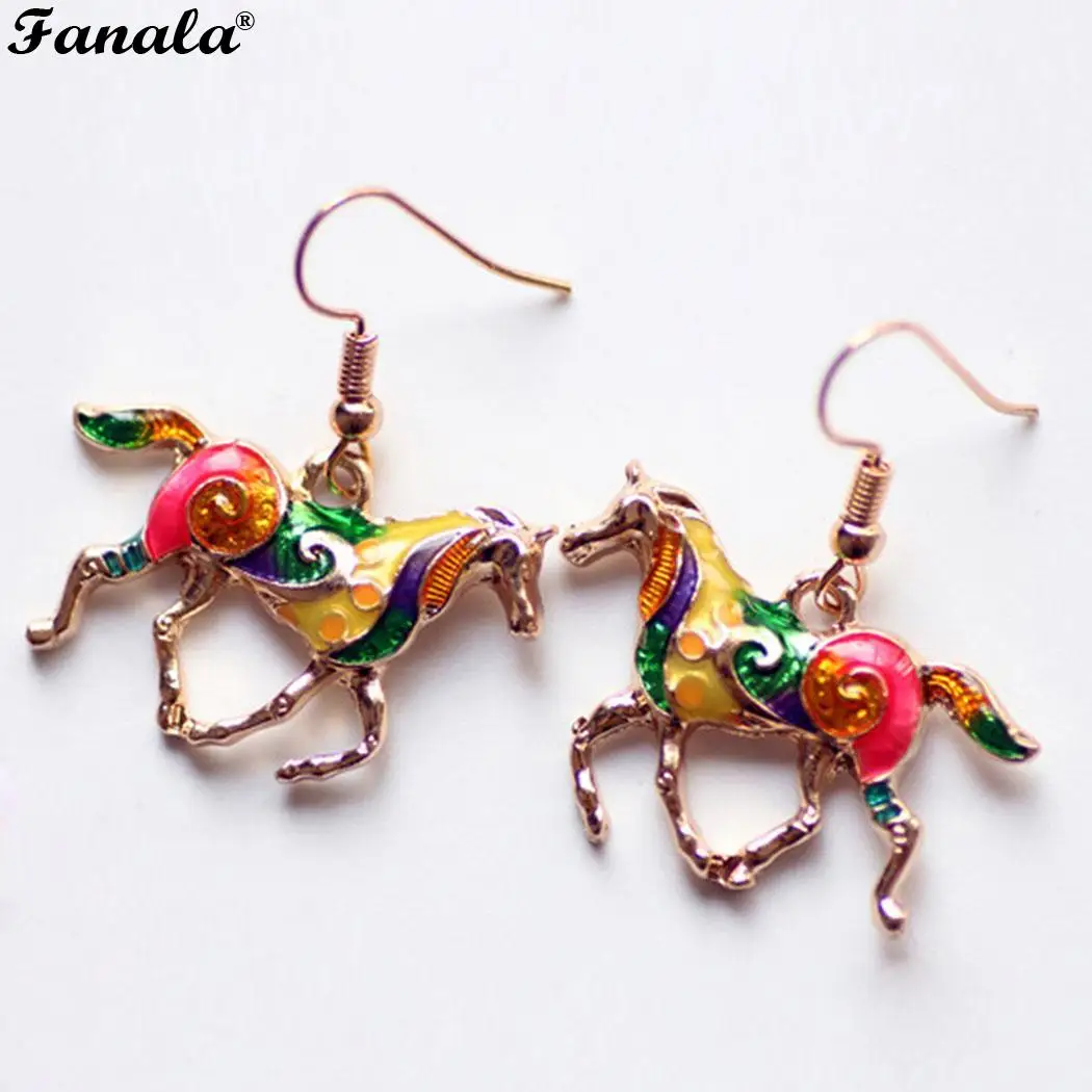 Подвеска В Форме Подвески лошадь с сережками новые женские модные украшения |