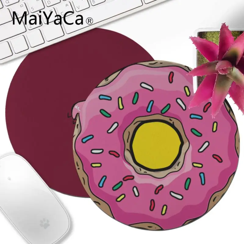 

MaiYaCa Custom Skin Delicious colorful donuts High Speed New Lockedge Mousepad 200x200mm 220x220mm Round Mouse Pad