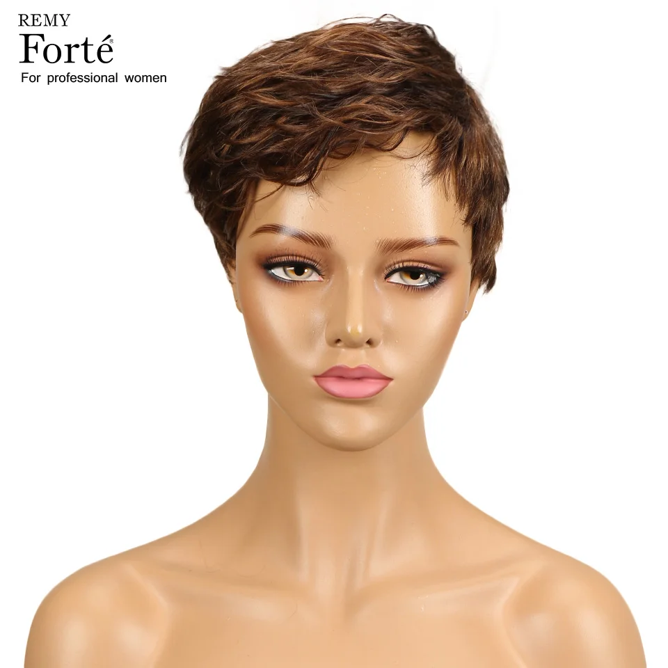 Парики из натуральных волос Remy Forte короткие настоящие человеческие волосы парики