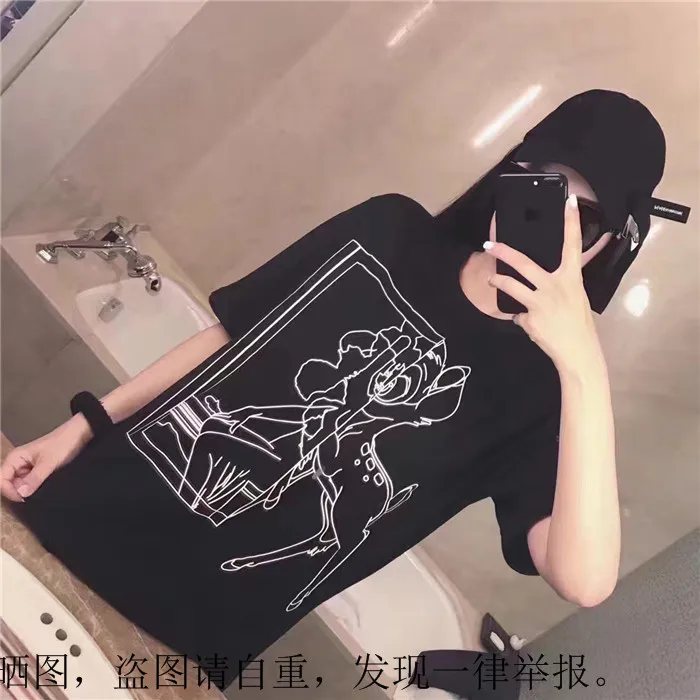 Новая модная футболка с абстрактным принтом унисекс рисунком оленя мужская