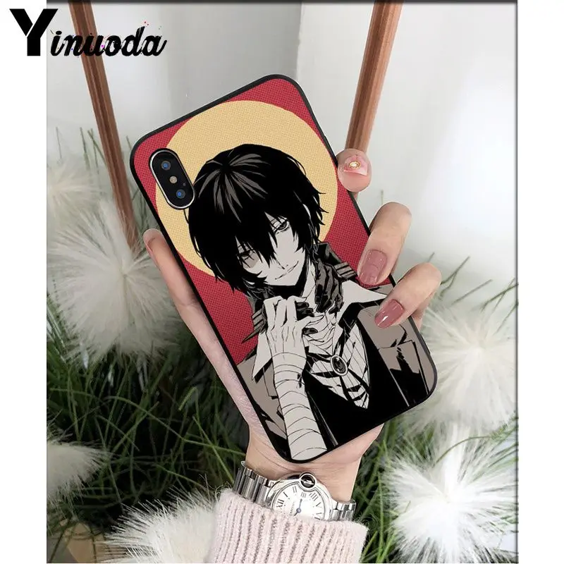 Yinuoda Бунго бродячих собак Smart Cover Черная мягкая крышка чехол для телефона iPhone 8 7 6 6S