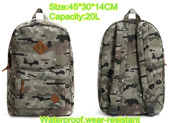 Kopen Camouflage Ski Sneeuw Rugzak 20L Hoge Capaciteit Waterdichte Slijtvaste Camo Reizen Camping Wandelen Zak Kan Zetten Laptop