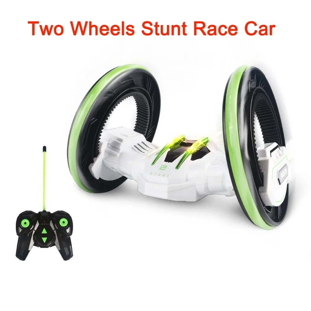 

EBOYU Two Wheels RC Stunt Race Car, RC Car with LED Headlights, Double-sided Tumbling, Extreme High Speed Rotating RTF