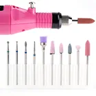 Набор фрез для маникюра, электрическая машинка для аппаратного маникюра с керамическими насадками и насадками, 10 шт.