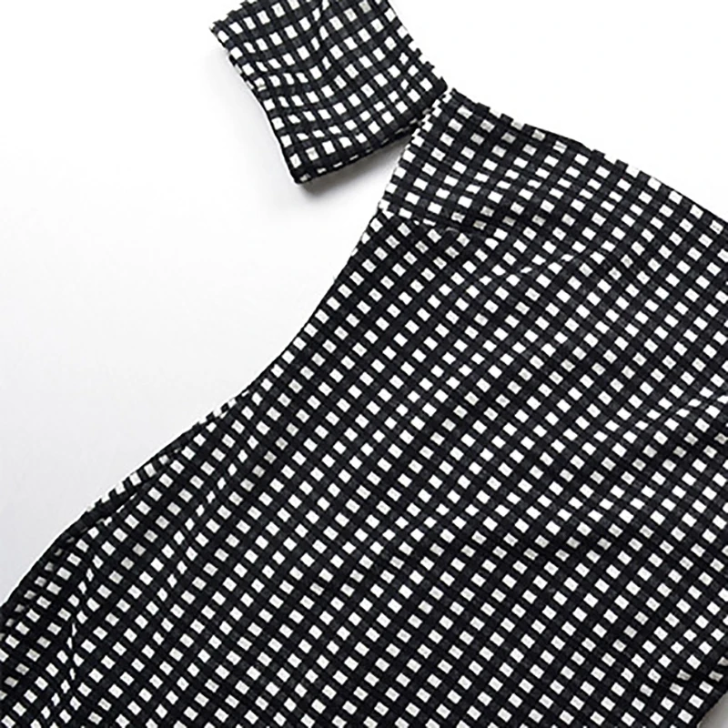 Parkside Wind Sexy Women Summered Dress Plaid Off Shoulder Bow Vestidos Female Summer 2018 Feminino Plus Size SWC0877-45 | Женская