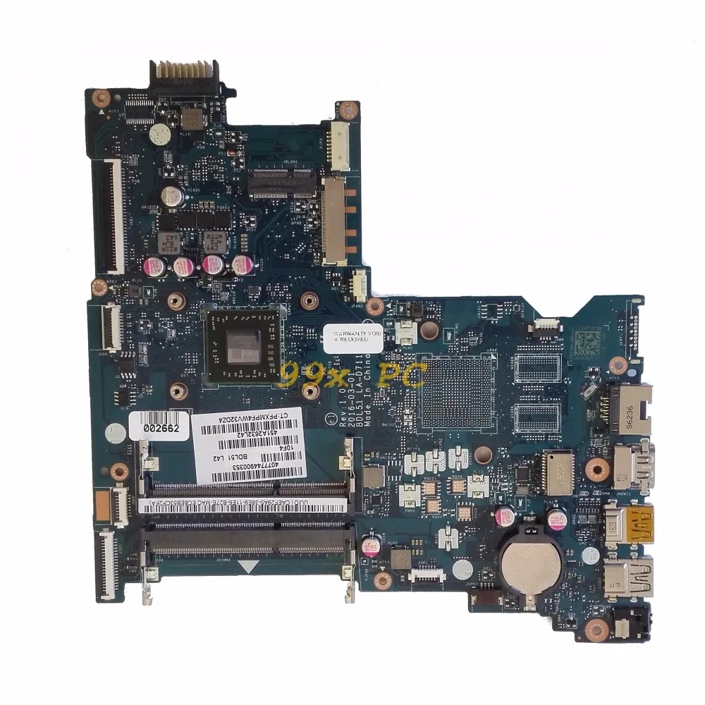 LAOKE для hp 15 BA Материнская плата ноутбука W/для E2 7110 Процессор 854968 001 601 BDL51 LA D711P DDR3