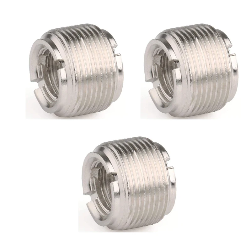 

3 PCS Universal Brass Plastic Thread 5/8" Male to 3/8" Female Nut Adapter Microphone Clip Holder Accessory